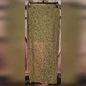 Suzy Shier Sage Green Lace Skirt Womens Large